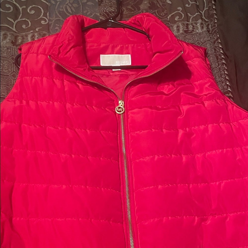 Michael Kors Cherry Red Quilted Vest